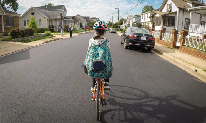 Child riding bike in Arlington, VA 