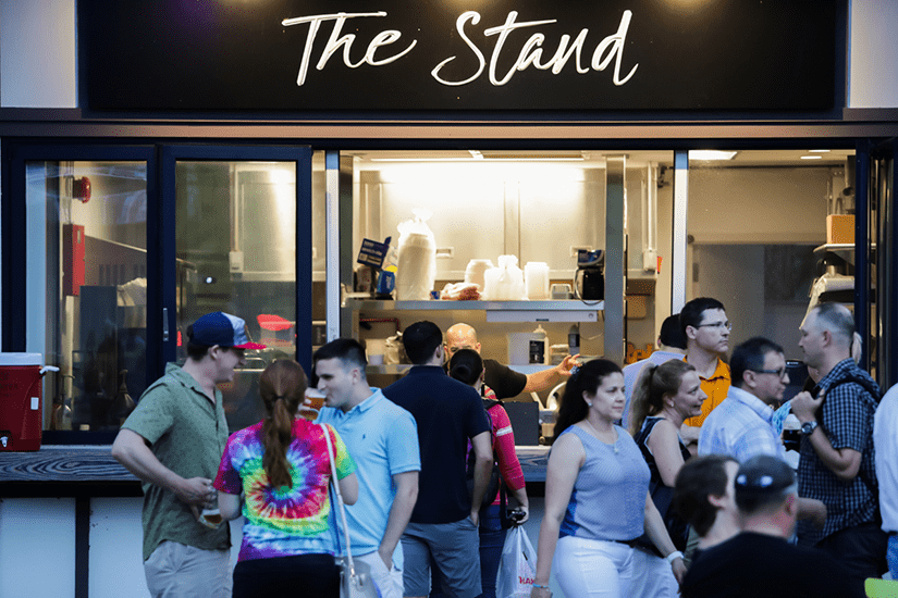 people eating at local restaurant, The Stand, Crystal City 