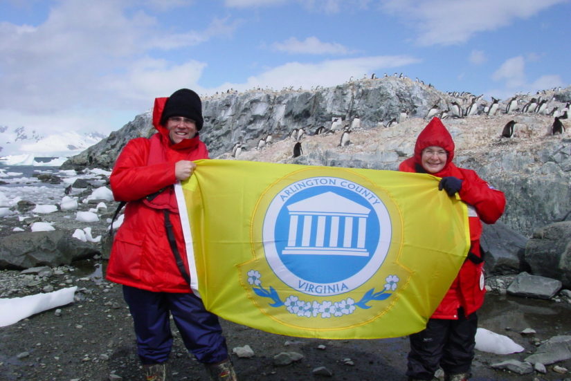 Tim Miner and Celia in Antarctica in 2007.